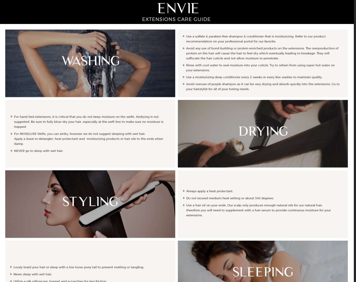 ENVIE Extensions Care Guide